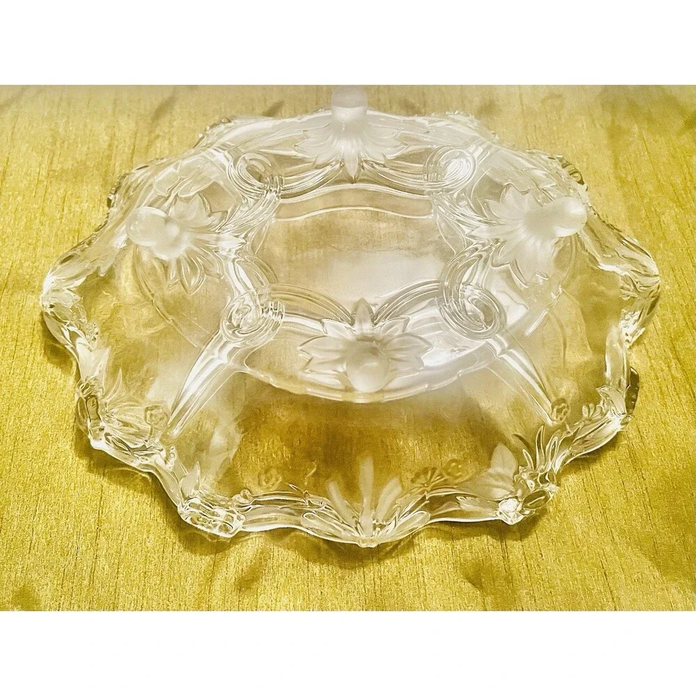 Vintage Walther Glass Angelique Crystal 5 Compartments Relish Hors D’Oeuvre Tray